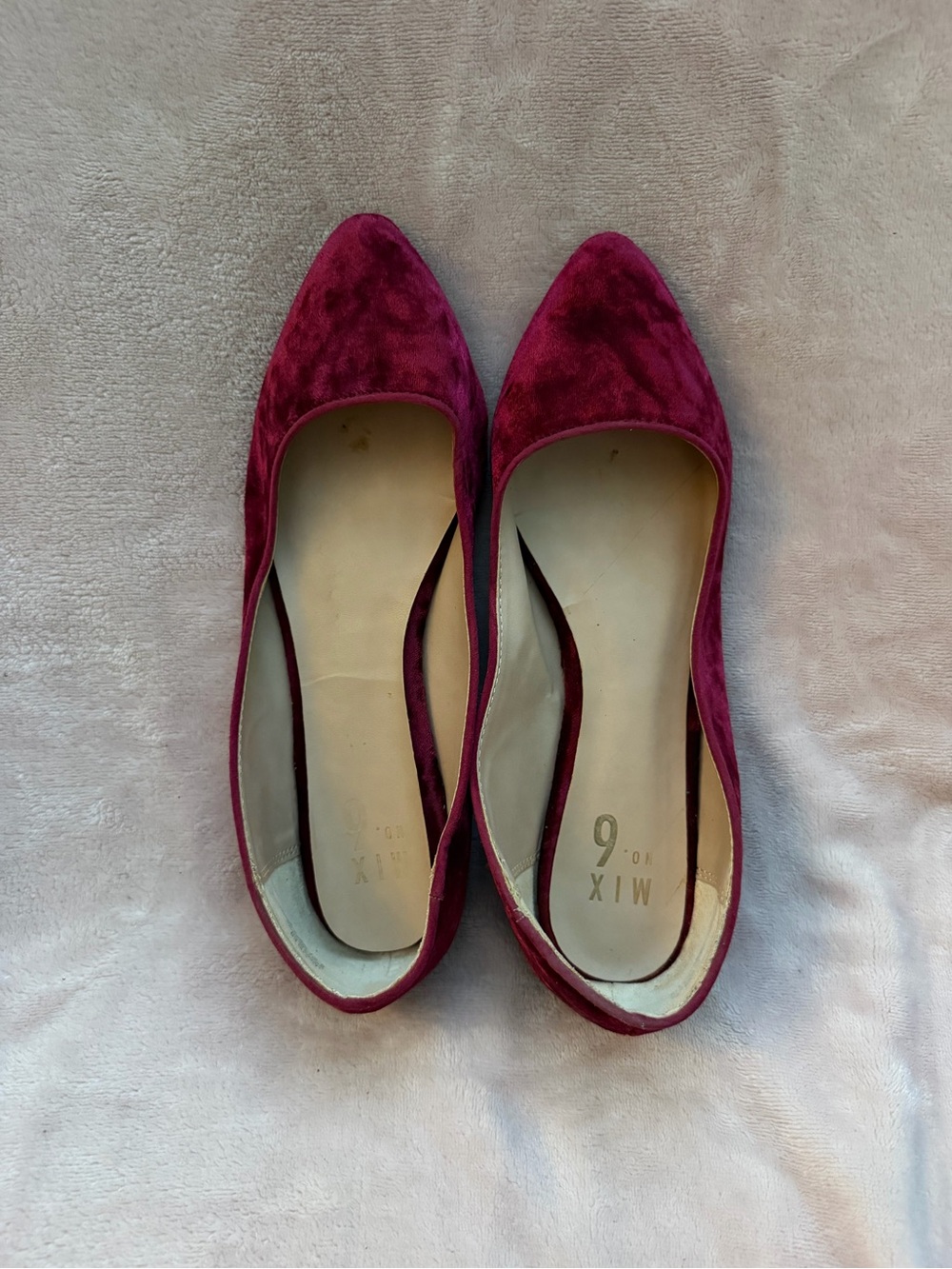 Mix No. 6 Wine Velvet Fixler Pointed-Toe Flats